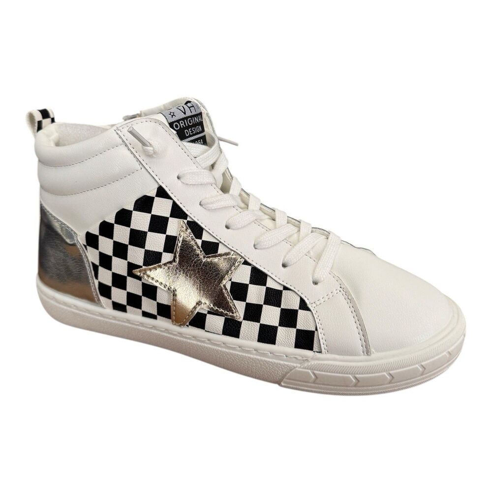 Vintage Havana Lexi Mid top Sneakers Women’s 9 White‎ Checkered Multi